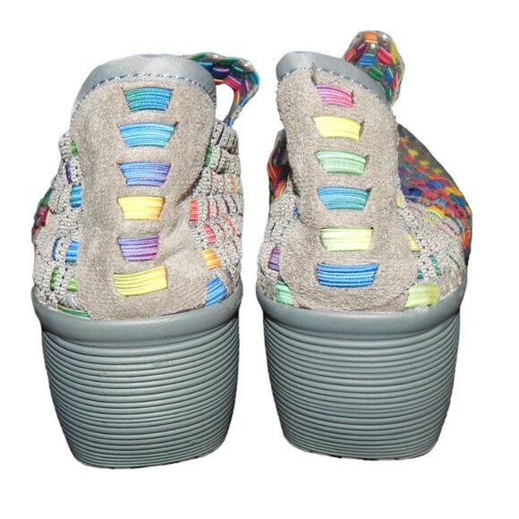 ST. JOHN'S BAY women's size 8 rainbow woven Karma Mary Jane wedges - Picture 6 of 12